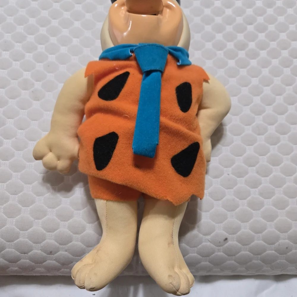 THE FLINTSTONES VINTAGE PEDRO Cartoon Character Plush Doll with Orange Outfit